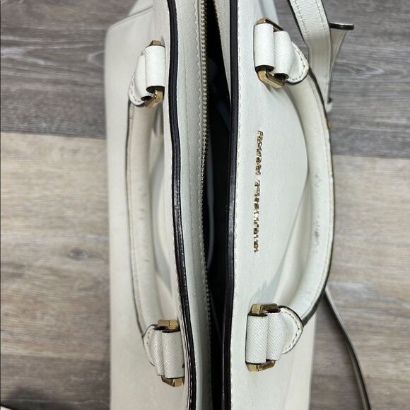 2828 Michael Kors White Leather Briefcase Handbag 243452828 - Picture 9 of 16